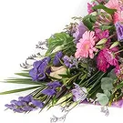 Mingelchaur blomster- Rosa og lilla begravelsesbukett Blomsterarrangementer bukett
