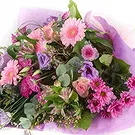 Mingelchaur blomster- Rosa og lilla begravelsesbukett Blomsterarrangementer bukett