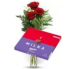 Smederevska Palanka flowers  -  Red Roses & Milka Flower Bouquet/Arrangement
