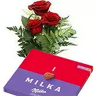 Smederevska Palanka flowers  -  Red Roses & Milka Flower Bouquet/Arrangement