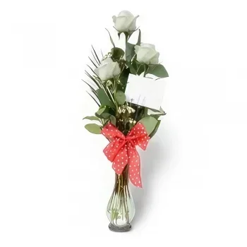 Benalmadena blomster- Rolig White Rose Ensemble Blomsterarrangementer bukett