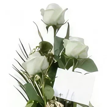Benalmadena blomster- Rolig White Rose Ensemble Blomsterarrangementer bukett