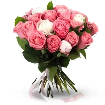 Mongolia online Florist - White and pink roses Bouquet