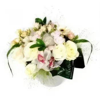 fleuriste fleurs de Bordeaux- Composition de fleurs blanche Charme Bouquet/Arrangement floral