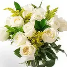 Brasilien Blumen Florist- Anordnung von 15 weißen Rosen in Vase Bouquet/Blumenschmuck