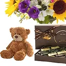 Osidda flowers  -  Bouquet of Colorful Flowers with Soft Toy Flower Bouquet/Arrangement