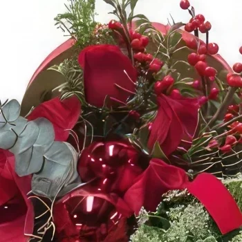 מדריד פרחים- עיגול אדום זר פרחים/סידור פרחים
