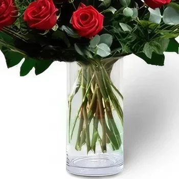 ดอกไม้ บายาโดลิด - ความสง่างามของกำมะหยี่สีแดง ช่อดอกไม้/การจัดวางดอกไม้