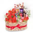Ad Dilam blomster- Sjokolade og jordbær Blomsterarrangementer bukett