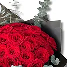 Al Shamkha flowers  -  Classic Red Roses in Black Wrapping Flower Bouquet/Arrangement