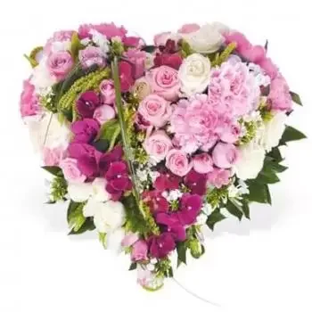 Alise-Sainte-Reine kvety- Vysnívané srdce v ružových kvetoch Kvet Doručenie
