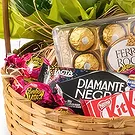 Santa Maria flowers  -  Luxury Coffee Basket with Chocolate and Flowe Flower Bouquet/Arrangement