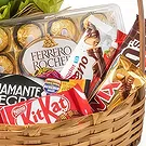 Santa Maria flowers  -  Luxury Coffee Basket with Chocolate and Flowe Flower Bouquet/Arrangement