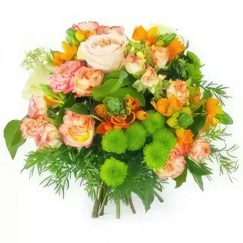 Нант цветя- Кръгъл букет от оранжеви цветя в Кьолн Букет/договореност цвете