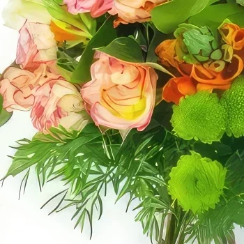 Στρασβούργο λουλούδια- Στρογγυλό μπουκέτο πορτοκαλί λουλουδιών Κολων Μπουκέτο/ρύθμιση λουλουδιών