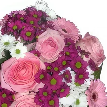 Krakkó-virágok- Fehér és rózsaszín Virágkötészeti csokor