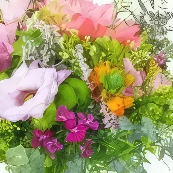 ליל פרחים- זר פרחים כפרי צבעוני ז'נבה זר פרחים/סידור פרחים
