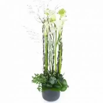 fiorista fiori di Aignan- Composizione bianca in altezza Lima Fiore Consegna