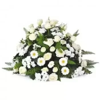 Bordeaux Blumen Florist- Trauerkomposition Weiß Purity