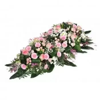 Корсика цветя- Розова траурна композиция Вечна почивка 