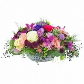 Бордо онлайн магазин за цветя - Аранжировка с лилави цветя Орландо Букет