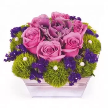 Bagus bunga- Komposisi mawar fuchsia Victoria Bunga Pengiriman