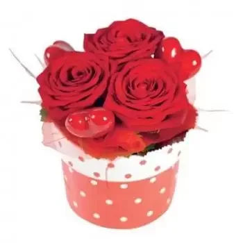 Deshaies cvijeća- Sastav crvenih ruža Romeo Cvijet Isporuke