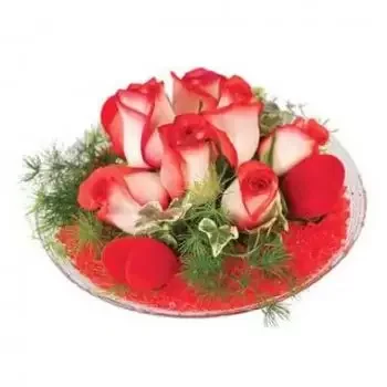 Camopi (Camopi) blomster- Sammensætning af røde roser Subtil Blomst buket/Arrangement