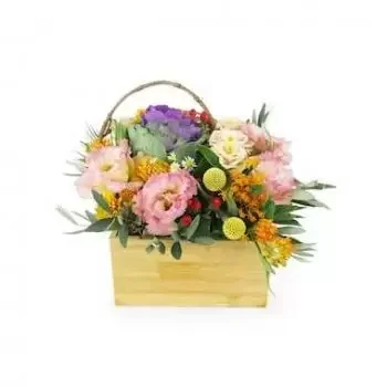 fleuriste fleurs de Paris- Composition florale carrée colorée Miami Fleur Livraison