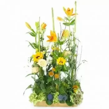 Paris kedai bunga online - Gubahan Bunga Amarillo Oren Sejambak