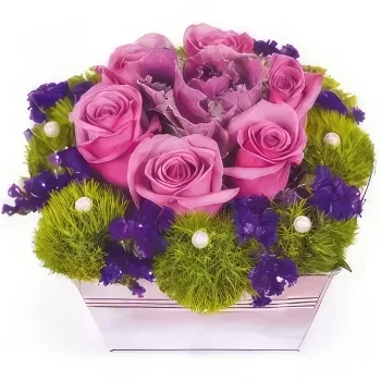 Pau bunga- Komposisi mawar fuchsia Victoria Sejambak/gubahan bunga