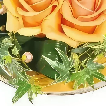 fleuriste fleurs de Toulouse- Composition de roses oranges Ocre Bouquet/Arrangement floral