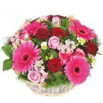 بائع زهور ليون- تكوين زهور الرمان الوردي باقة الزهور