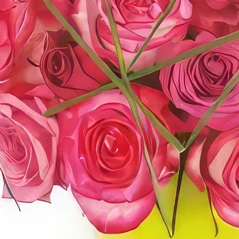 Lille blomster- Sammensetning av rosa roser Traviata Blomsterarrangementer bukett
