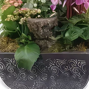 Pau-virágok- Növények összetétele a végtelen gyászhoz Virágkötészeti csokor