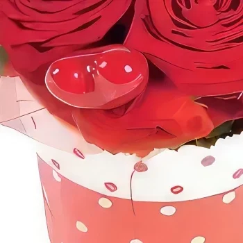 fiorista fiori di bordò- Composizione di rose rosse Romeo Bouquet floreale