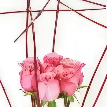 Kiva kukat- Ruusujen koostumus Lady Rose Kukka kukkakimppu