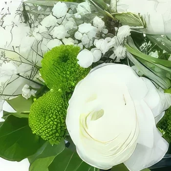 Toulouse kukat- Montrealin valkoisten kukkien koostumus Kukka kukkakimppu