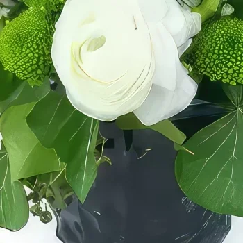 Pau bunga- Komposisi bunga putih Montreal Sejambak/gubahan bunga