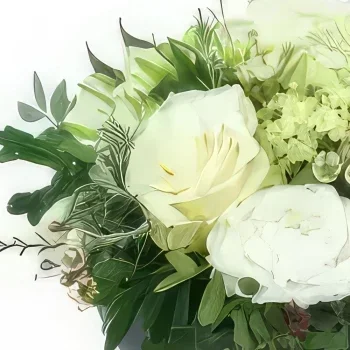 Нант цветя- Композиция от бели цветя Фонтана Букет/договореност цвете