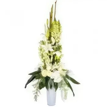 Marseille Blumen Florist- Zusammensetzung der weißen Victory-Lilien Bouquet/Blumenschmuck