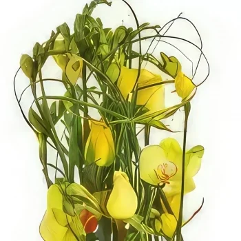 بائع زهور بوردو- تكوين الزهور الصفراء بورا بورا باقة الزهور