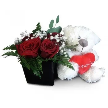 Portimao bunga- Menghargai Teddy dan Mawar Sejambak/gubahan bunga