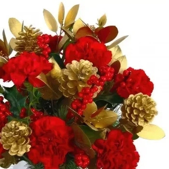 מילאנו פרחים- חג המולד הזהב זר פרחים/סידור פרחים