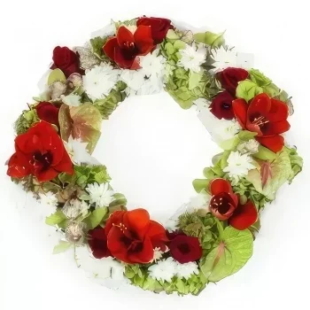 fiorista fiori di Strasburgo- Corona di fiori Apollodore rossi e bianchi Bouquet floreale