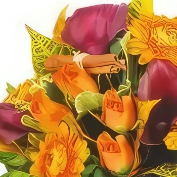 Kiva kukat- Rapea oranssi kukkakimppu Kukka kukkakimppu