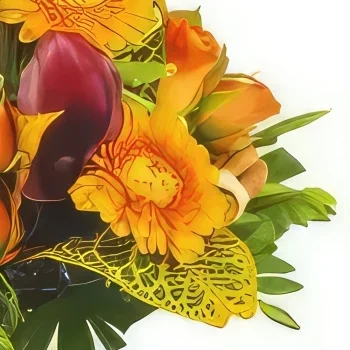 bordeaux kwiaty- Chrupiący pomarańczowy bukiet Bukiet ikiebana