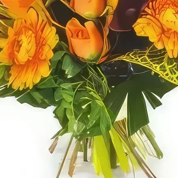 リヨン 花- カリカリのオレンジ色の花束 花束/フラワーアレンジメント