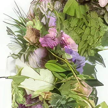 Pau-virágok- Damona Pasztell Virág Ország Koszorú Virágkötészeti csokor