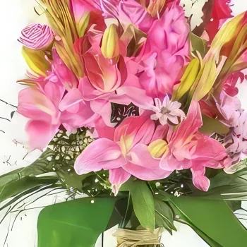 Bagus bunga- Buket bunga merah muda yang mempesona Rangkaian bunga karangan bunga